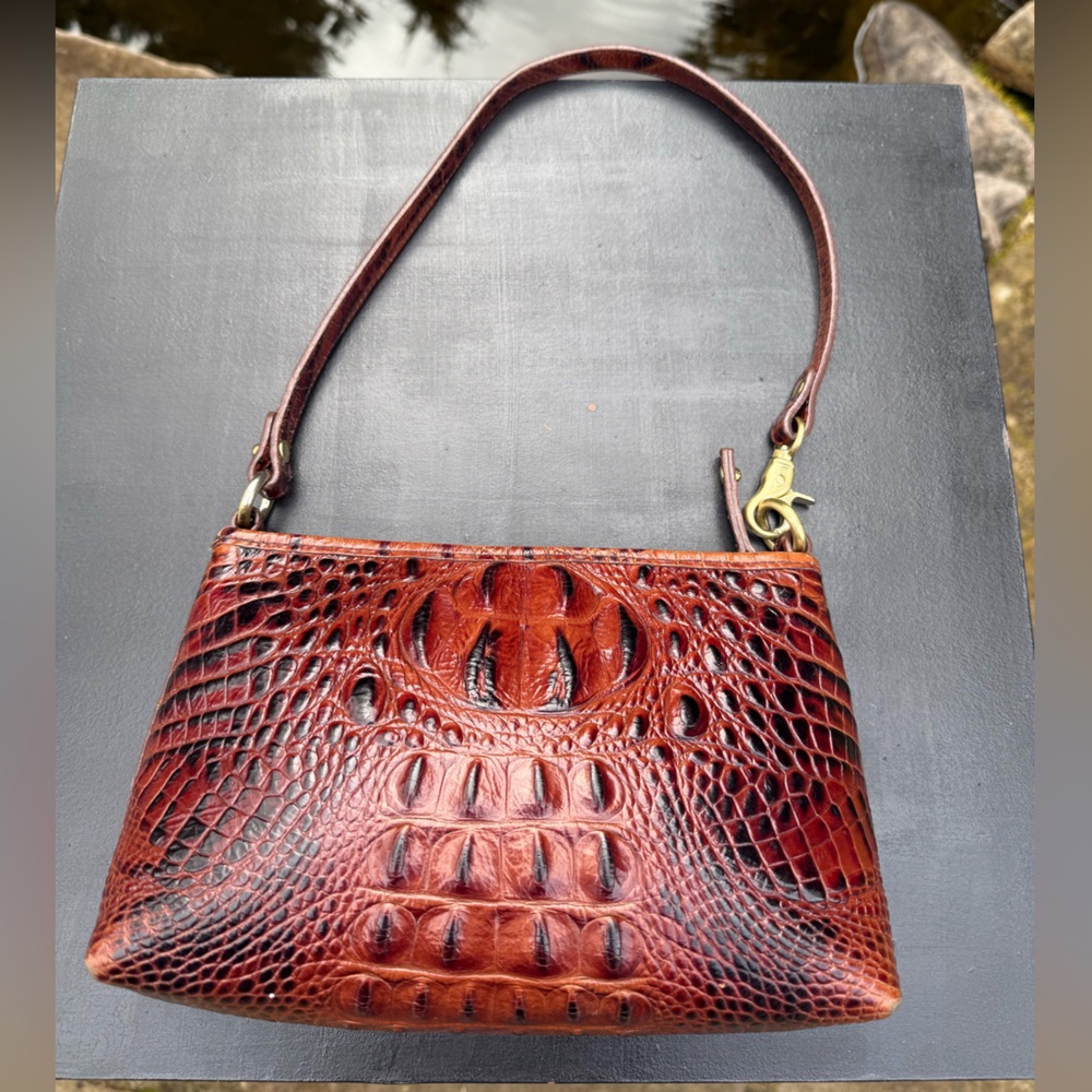 Brahmin Leather Melbourne Pecan Anytime Mini Handbag - Picture 7 of 15